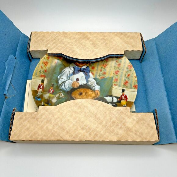 RECO John McClelland 1982 Mother Goose Little Jack Horner 8" Plate w Box & COA - Picture 7 of 9